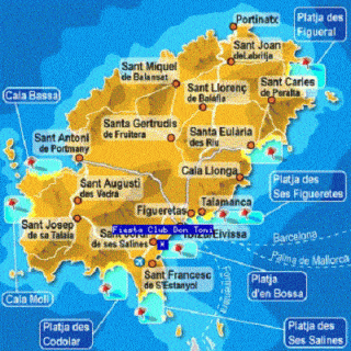 Ibiza hotel case vacanza cartina